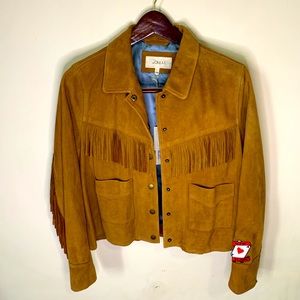 The Great cropped suede fringe jacket